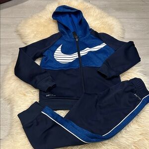 Nike Kids Matching Set Hoodie and Sweatpants in Blue and White